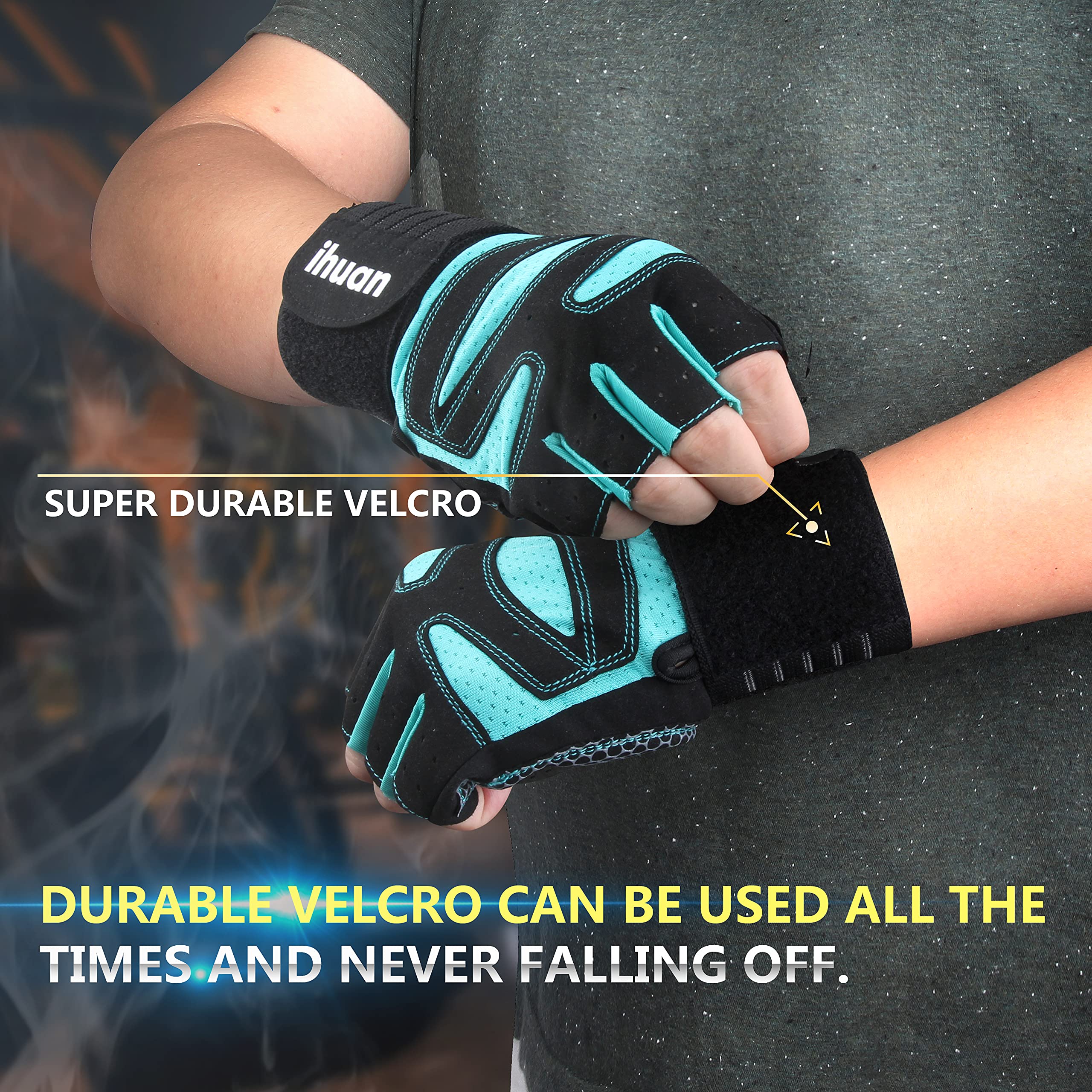 Weight Lifting Gym Workout Gloves with Wrist Wrap Support for Men & Women