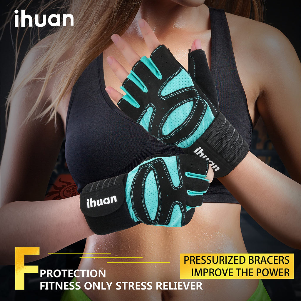 Weight Lifting Gym Workout Gloves with Wrist Wrap Support for Men & Women