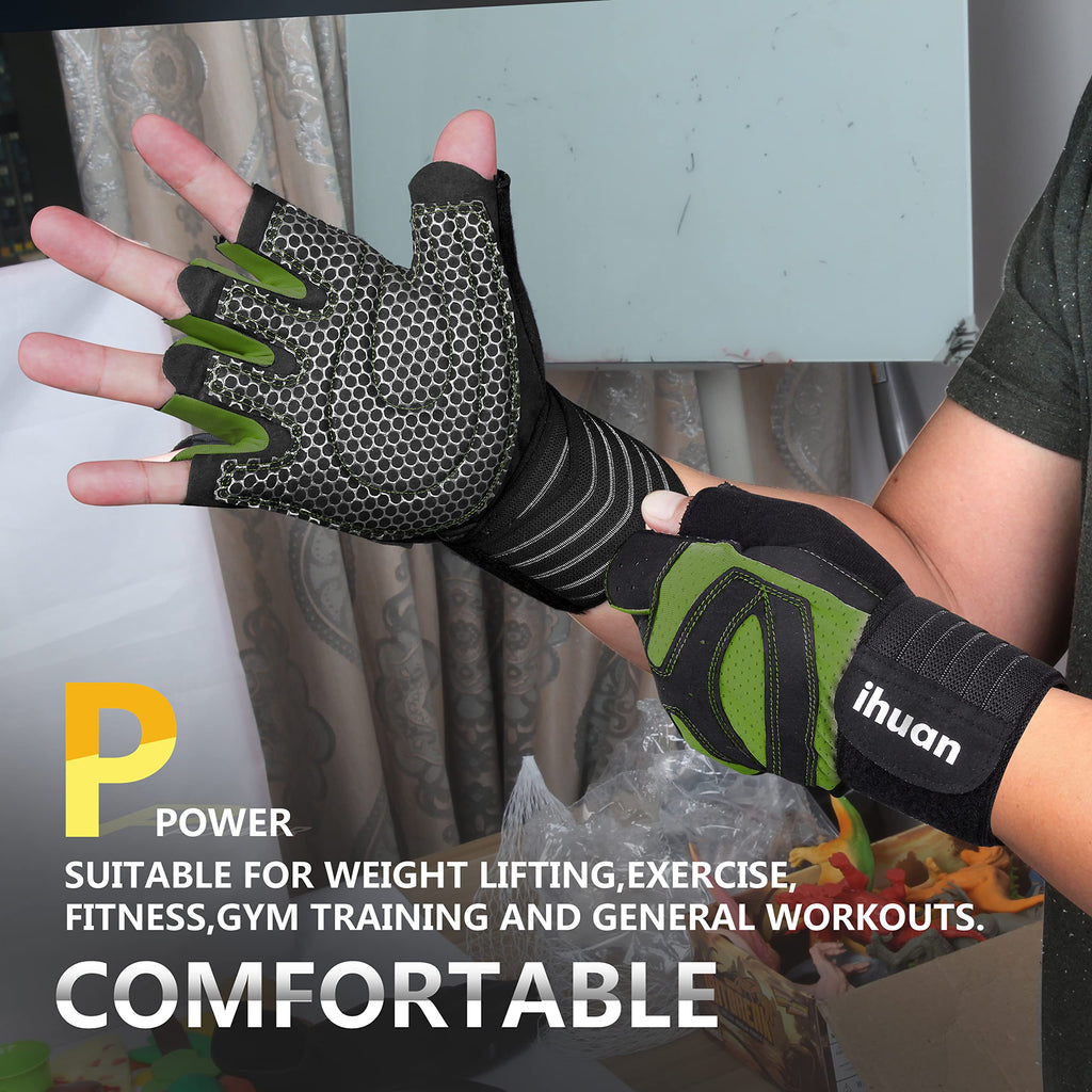 Weight Lifting Gym Workout Gloves with Wrist Wrap Support for Men & Women