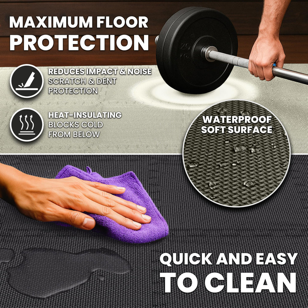 Gym Mats Set - 18 pcs EVA Interlocking Foam Floor Tiles  Protective Gym Flooring