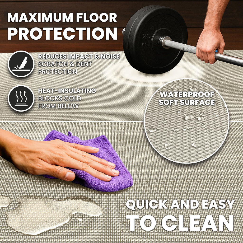 Gym Mats Set - 18 pcs EVA Interlocking Foam Floor Tiles  Protective Gym Flooring