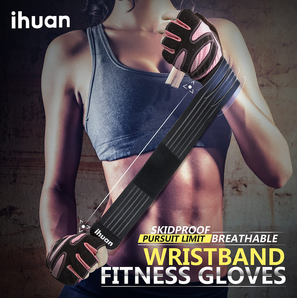 Weight Lifting Gym Workout Gloves with Wrist Wrap Support for Men & Women