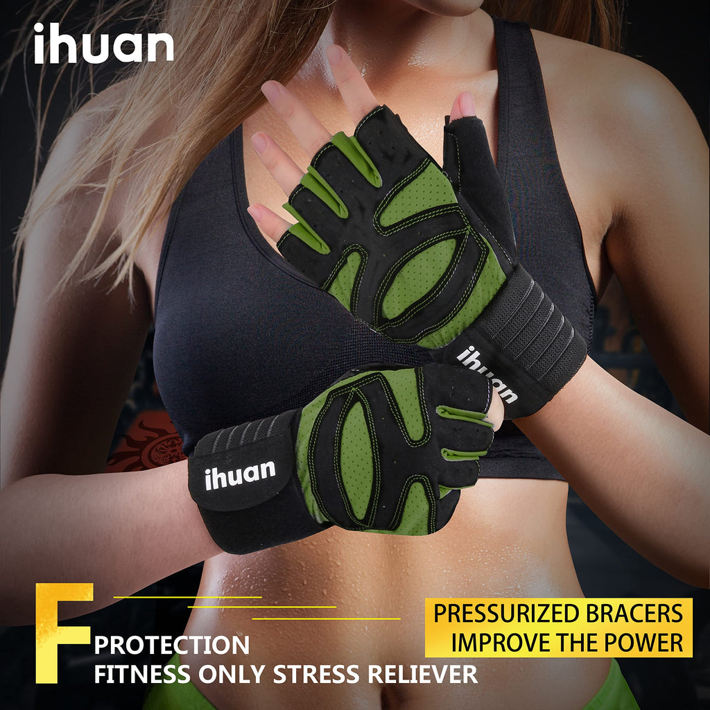 Weight Lifting Gym Workout Gloves with Wrist Wrap Support for Men & Women