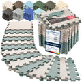 Gym Mats Set - 18 pcs EVA Interlocking Foam Floor Tiles  Protective Gym Flooring