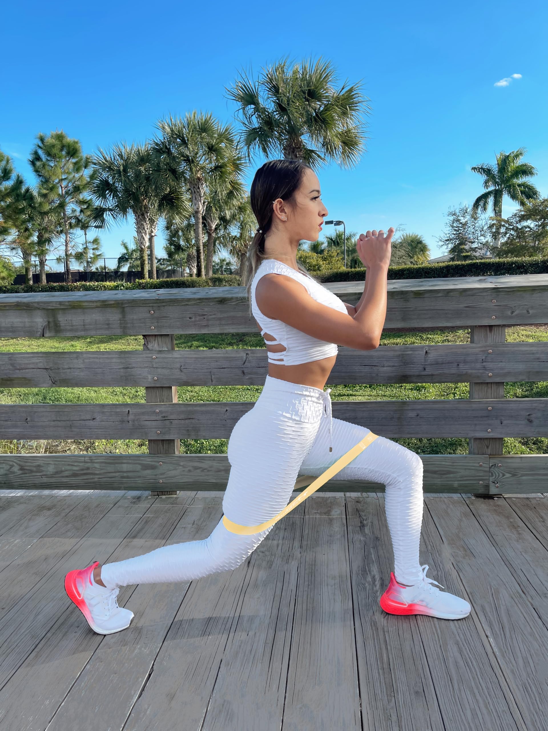 Resistance Loop Exercise Bands with Instruction Guide and Carry Bag, Set of 5