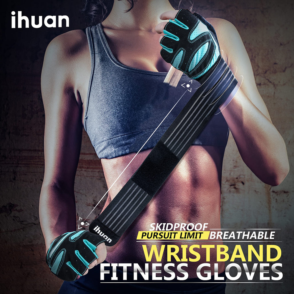 Weight Lifting Gym Workout Gloves with Wrist Wrap Support for Men & Women