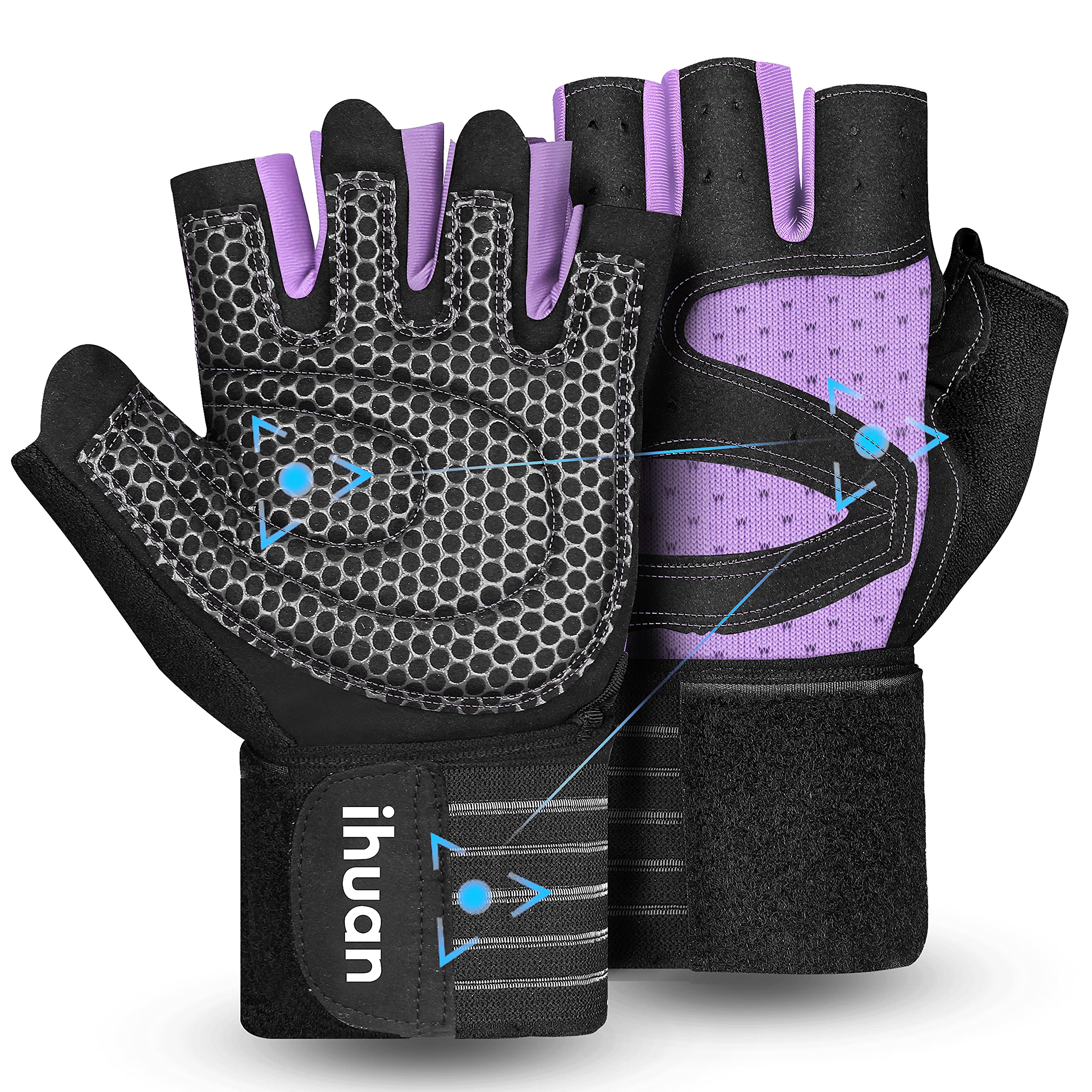 Weight Lifting Gym Workout Gloves with Wrist Wrap Support for Men & Women